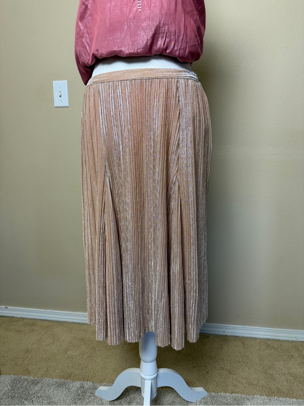 Anthropology Maeve Rose Gold Skirt Size XS - Picture 2 of 6